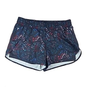 Avia Lined Running Athletic Sports Shorts Splatter Multicolor Black